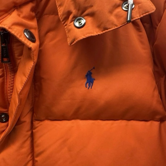 Polo Ralph Laurent Men's Orange Puffer parka insulated winter Jacket size M - Picture 4 of 16